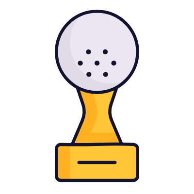 Statuette Golf, Animated Icon, Lineal