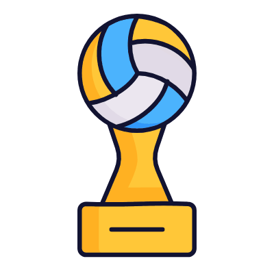 Statuette Volleyball, Animated Icon, Lineal