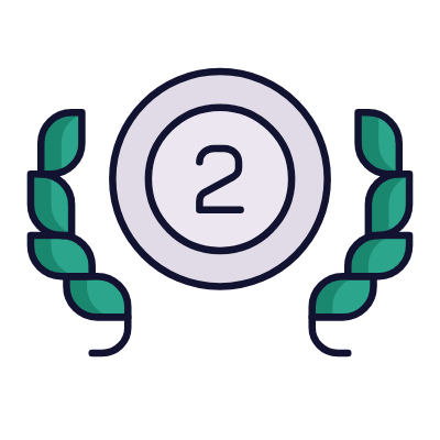 Medal Second Place, Animated Icon, Lineal