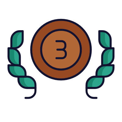 Medal Third Place, Animated Icon, Lineal