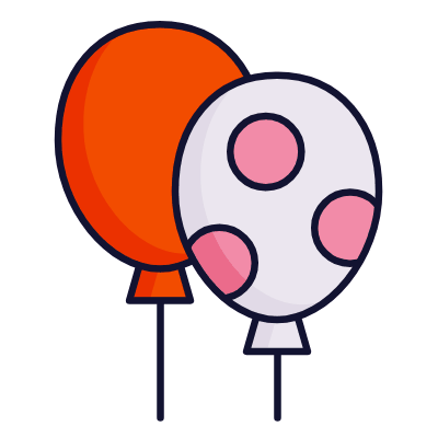 Balloons Dots, Animated Icon, Lineal