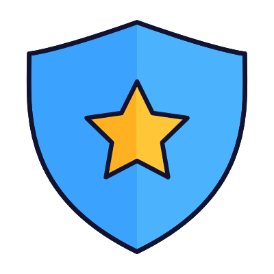Shield Star, Animated Icon, Lineal