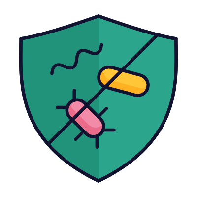 Shield Antibacterial, Animated Icon, Lineal