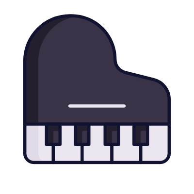 Grand Piano, Animated Icon, Lineal