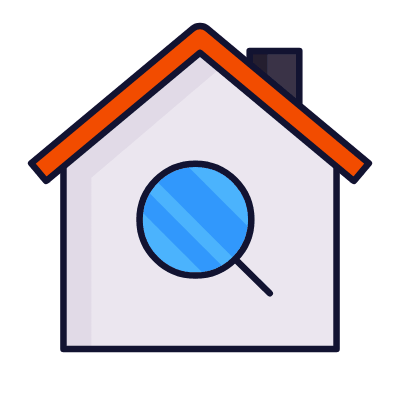 House Magnifier, Animated Icon, Lineal