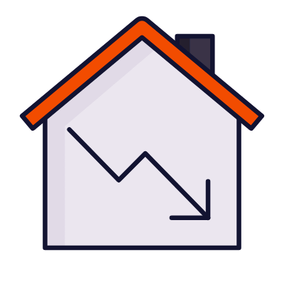 House Decline, Animated Icon, Lineal
