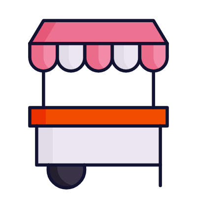 Food Cart, Animated Icon, Lineal