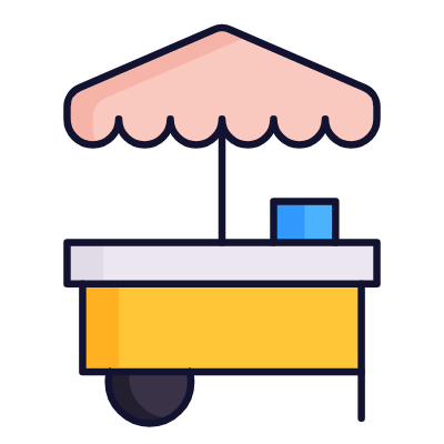 Food Cart, Animated Icon, Lineal