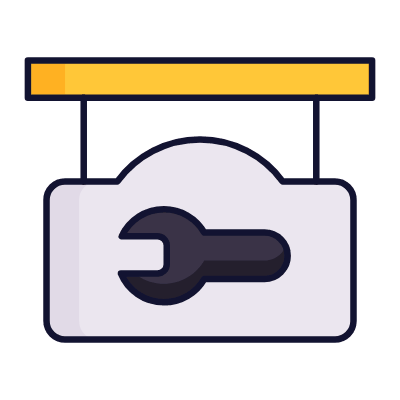 Wrench Sign, Animated Icon, Lineal