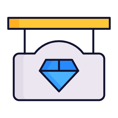 Diamond Sign, Animated Icon, Lineal
