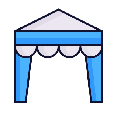 Party Tent, Animated Icon, Lineal