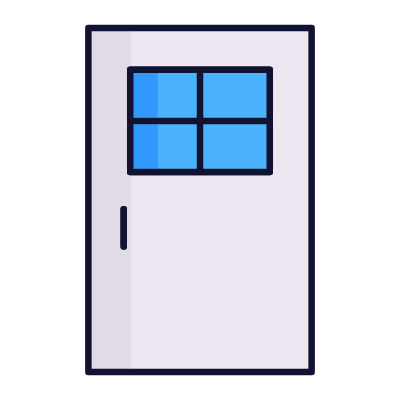Glass Door, Animated Icon, Lineal