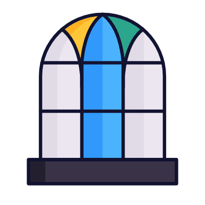 Stained glass window, Animated Icon, Lineal