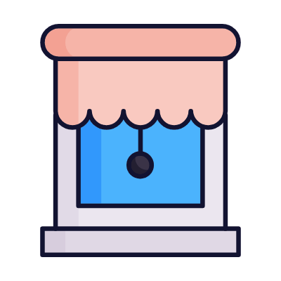 Window With Roller Blind, Animated Icon, Lineal