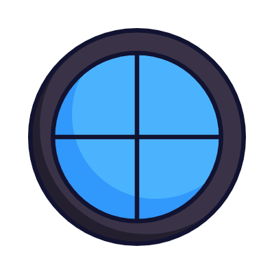 Round Window, Animated Icon, Lineal