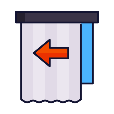 Curtain opening, Animated Icon, Lineal