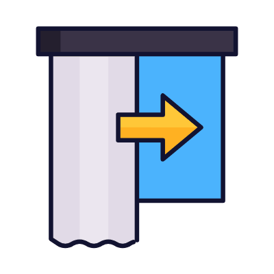 Curtain Closing, Animated Icon, Lineal