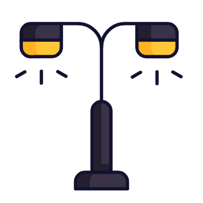Street Lamp, Animated Icon, Lineal