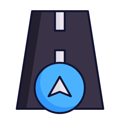 Road Navigation, Animated Icon, Lineal