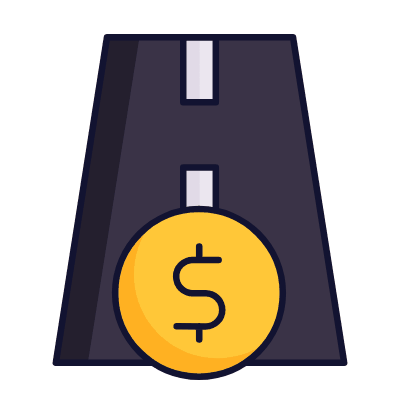 Road Dollar, Animated Icon, Lineal