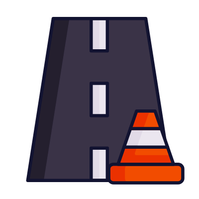 Road Traffic Cone, Animated Icon, Lineal
