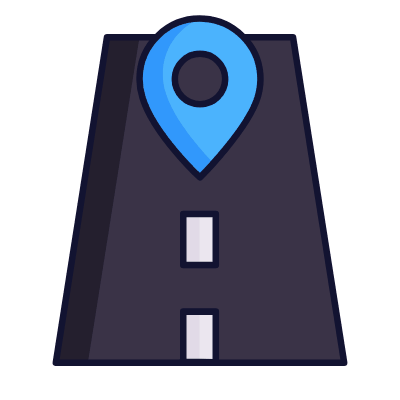 Road Location Pin, Animated Icon, Lineal