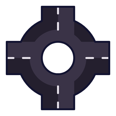 Roundabout, Animated Icon, Lineal
