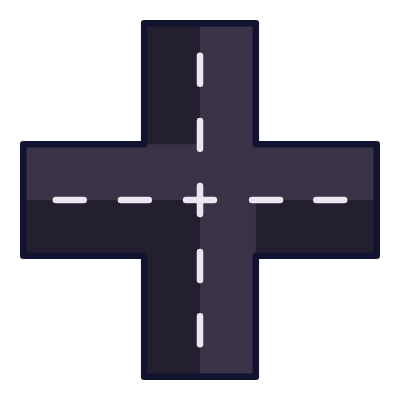 Crossroad, Animated Icon, Lineal