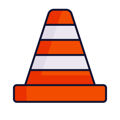 Traffic Cone, Animated Icon, Lineal