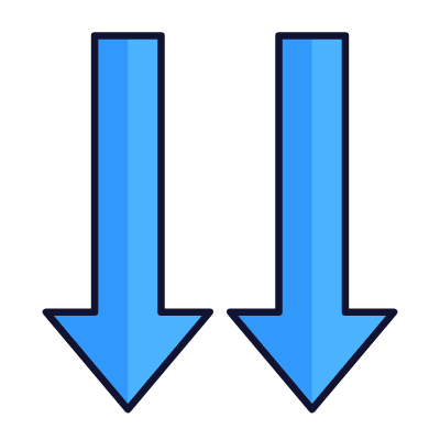 Arrows Down, Animated Icon, Lineal