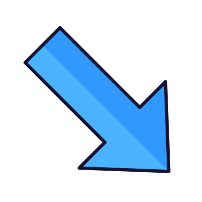 Arrow Down Right, Animated Icon, Lineal