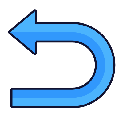 U-turn Left, Animated Icon, Lineal