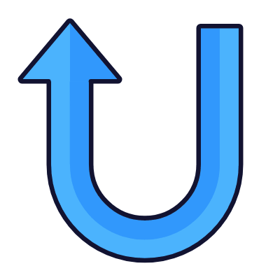 U-turn Up, Animated Icon, Lineal