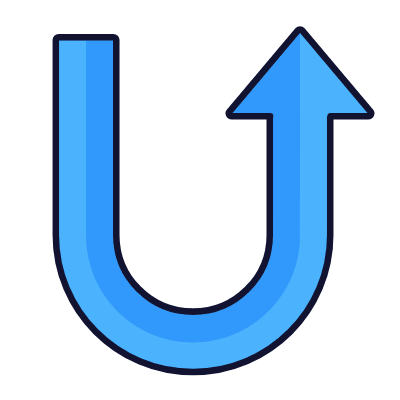 U-turn Up, Animated Icon, Lineal
