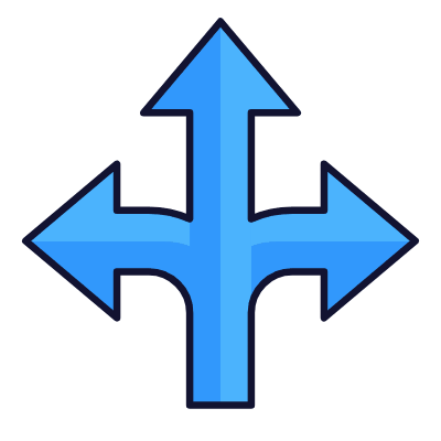 Arrows Branches, Animated Icon, Lineal