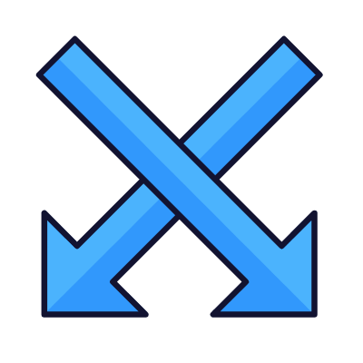 Crossed Down, Animated Icon, Lineal