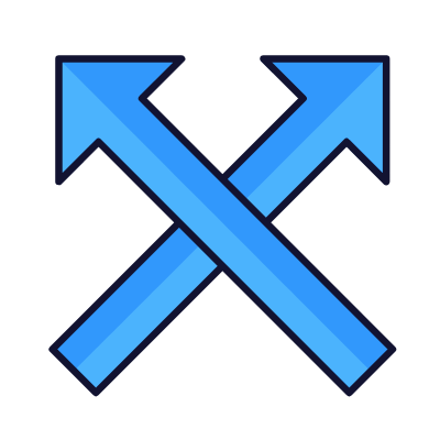 Crossed Up, Animated Icon, Lineal