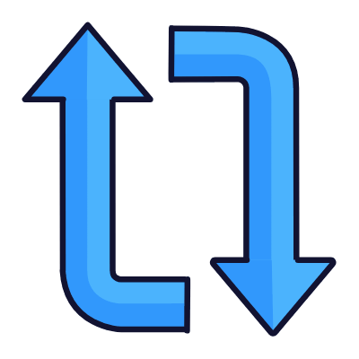 Arrows Loop Vertical, Animated Icon, Lineal