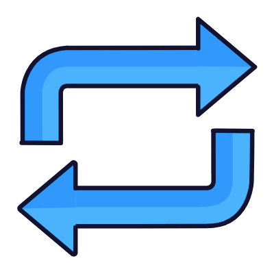 Arrows loop, Animated Icon, Lineal