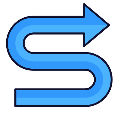 Arrow s-turn right, Animated Icon, Lineal