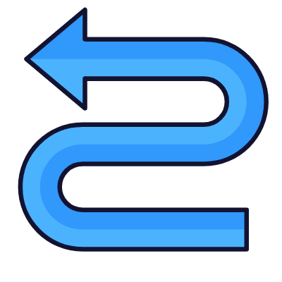 Arrow S-Turn Left, Animated Icon, Lineal
