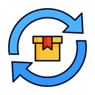 Arrows Rotate Box, Animated Icon, Lineal