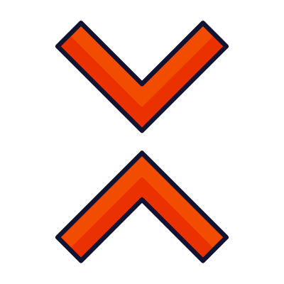 Chervons Inward, Animated Icon, Lineal