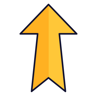 Arrow Notched Up, Animated Icon, Lineal