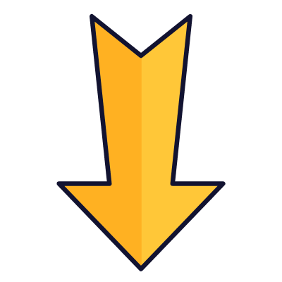 Arrow Notched Down, Animated Icon, Lineal