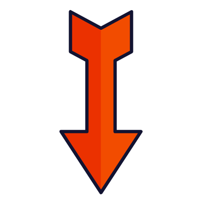 Arrow Down, Animated Icon, Lineal