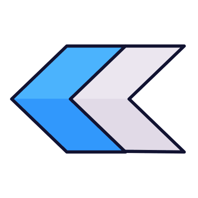 Chevron Steps Left, Animated Icon, Lineal