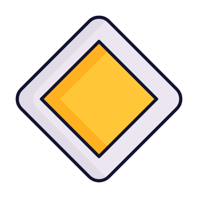 Priority Road, Animated Icon, Lineal