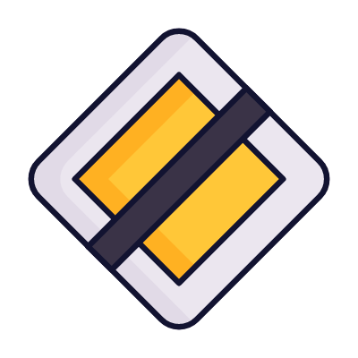 End Priority Road, Animated Icon, Lineal