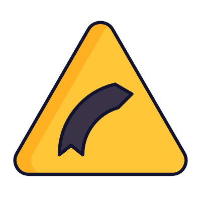 Curve Right, Animated Icon, Lineal